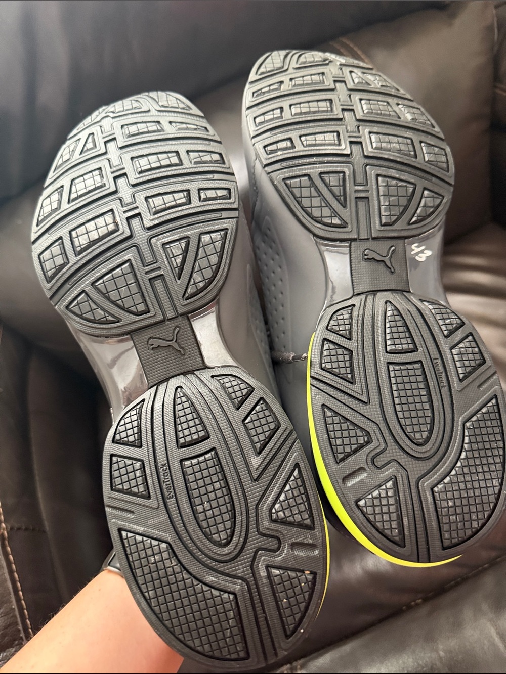Puma Men's Gray Athletic Sneakers with Yellow Accents - Picture 4 of 5